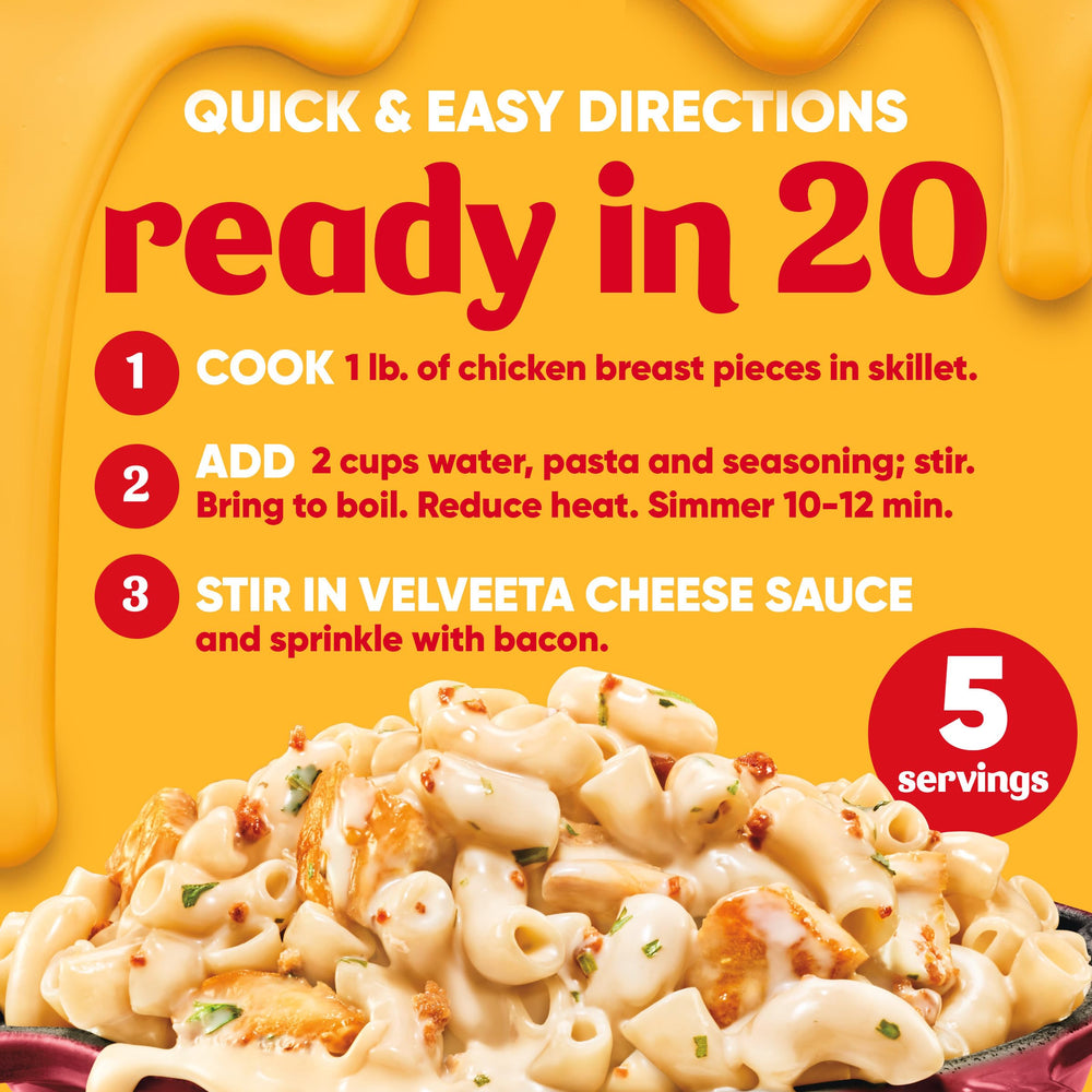 Velveeta Skillets one-pan dinner setup with simple steps.