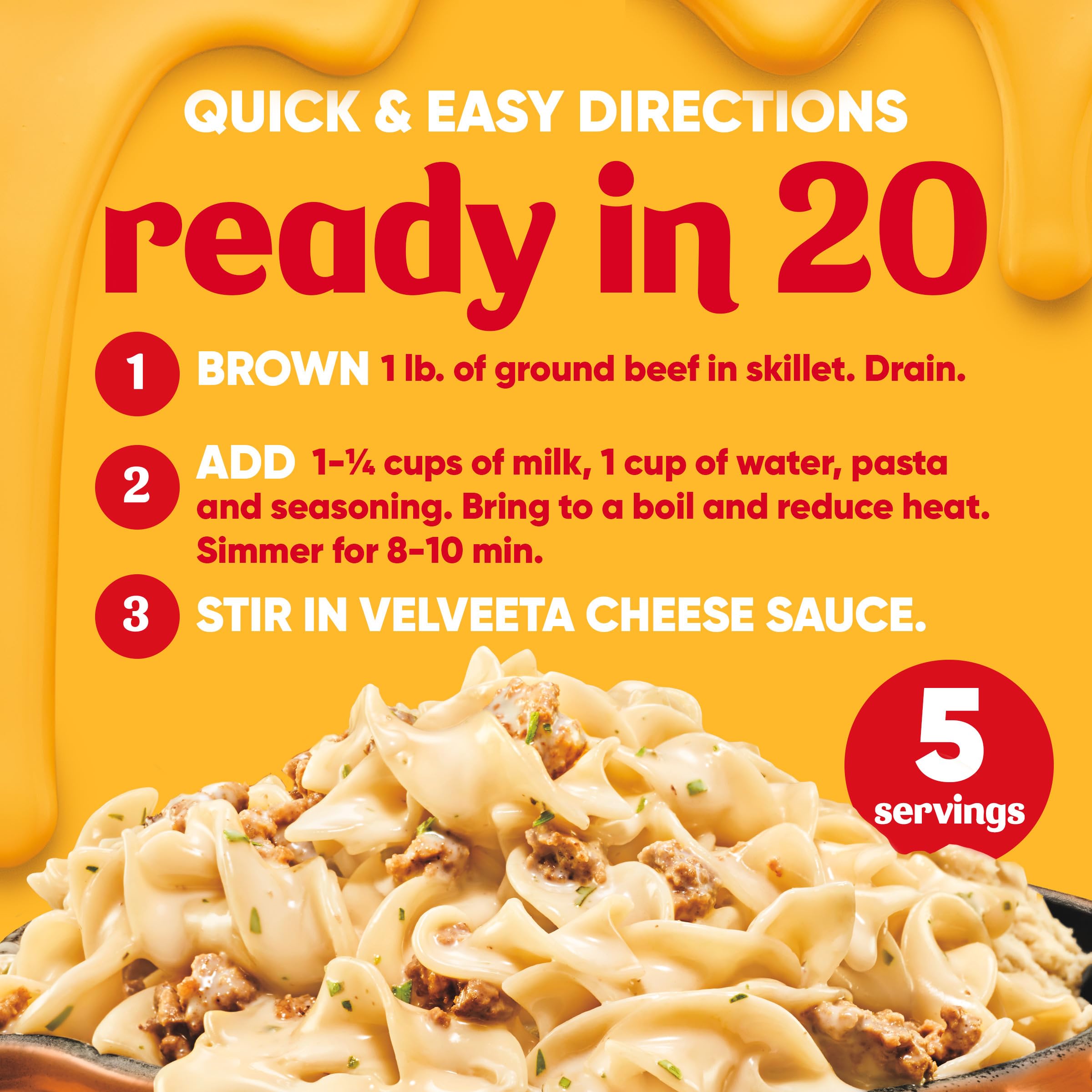Velveeta Skillets cooking in skillet demonstrates fast, one-pan preparation