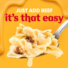 Velveeta Skillets ground beef browning in a skillet for easy prep