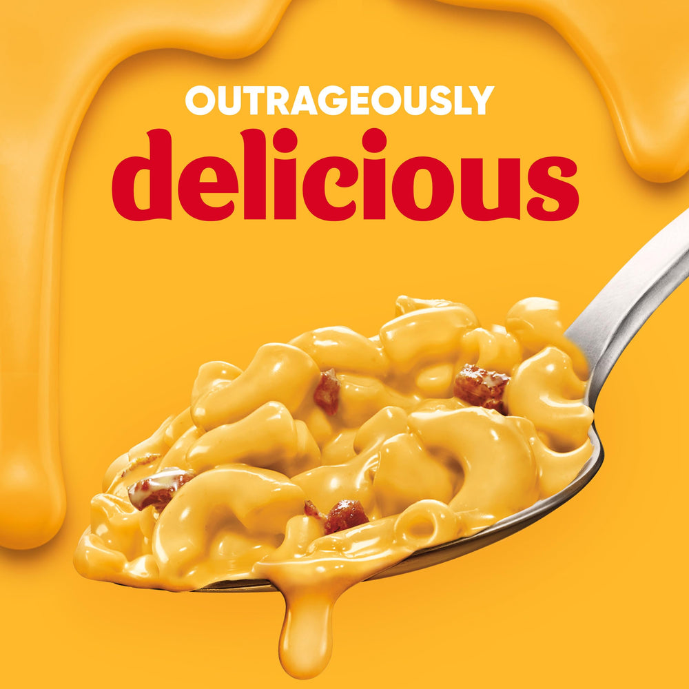 Velveeta smoky cheese sauce accentuates the bacon mac bowl