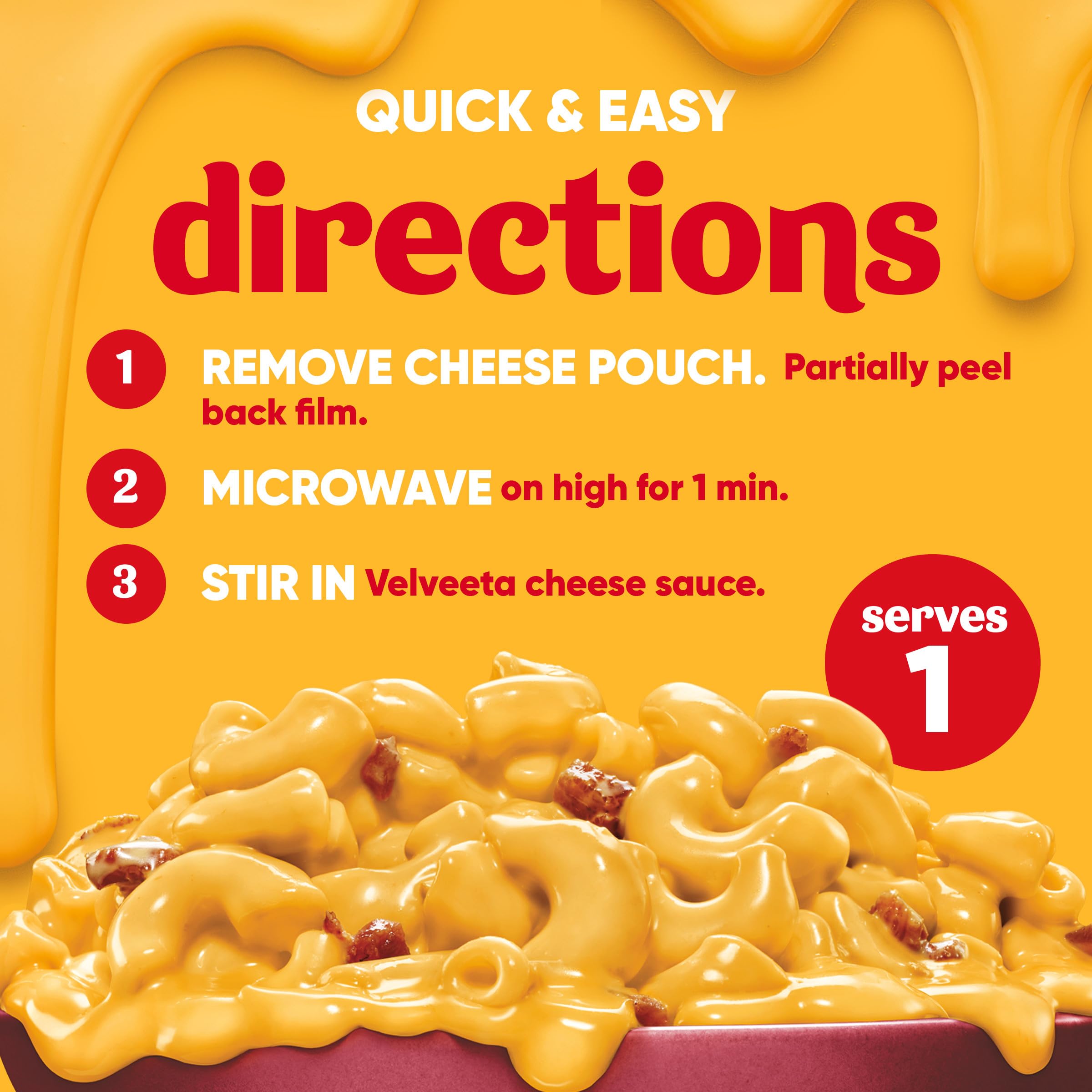Velveeta velvety cheese sauce finish on the mac and cheese
