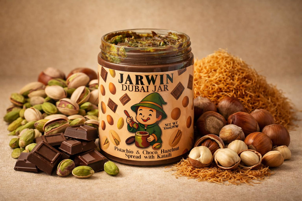 Velvet Chocolate Jarwin Dubai handcrafted jar reflects premium, handmade quality.