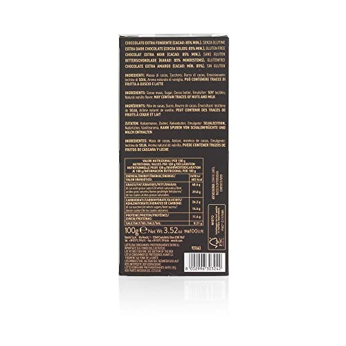 Venchi 85% bar slices showing rich cacao, ideal for desserts