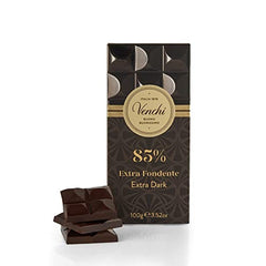 Venchi 85% dark chocolate bar wrapped, bold flavor ready to savor