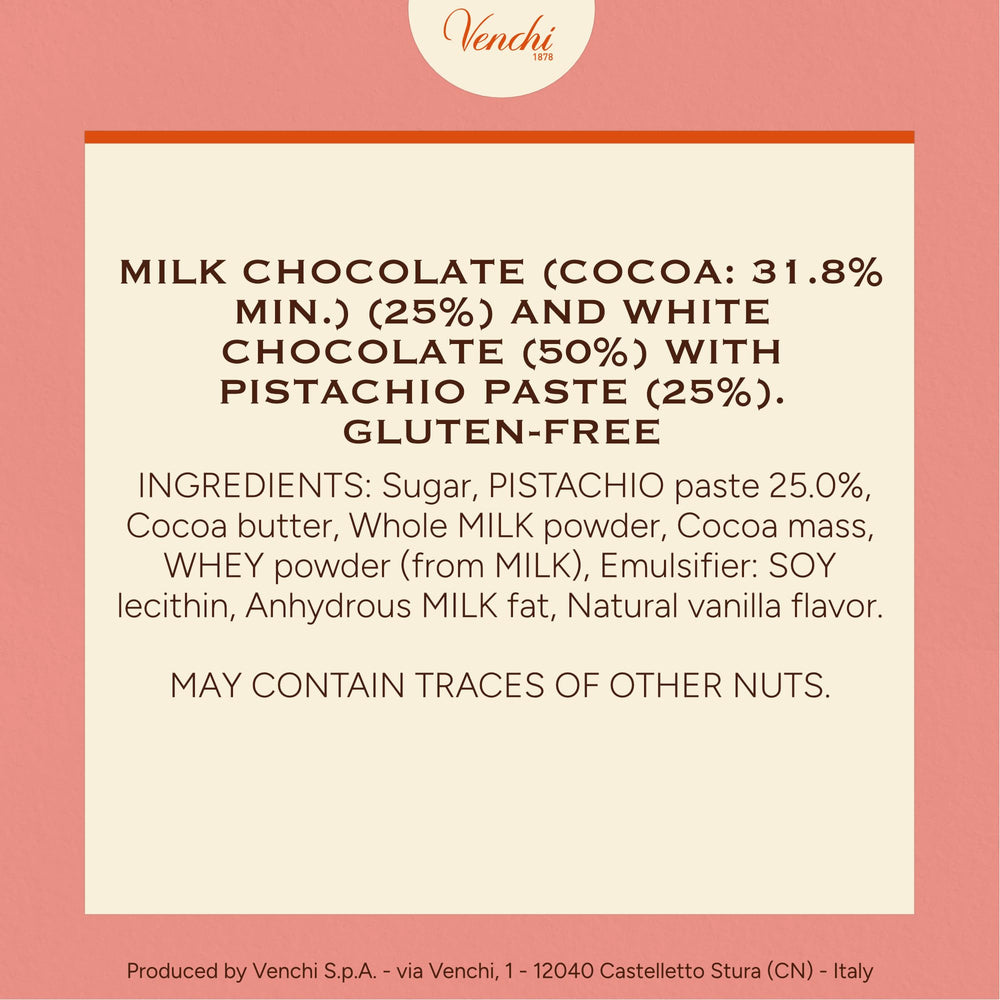 Venchi Milk Pistachio Gianduja Layer close-up highlighting creamy texture