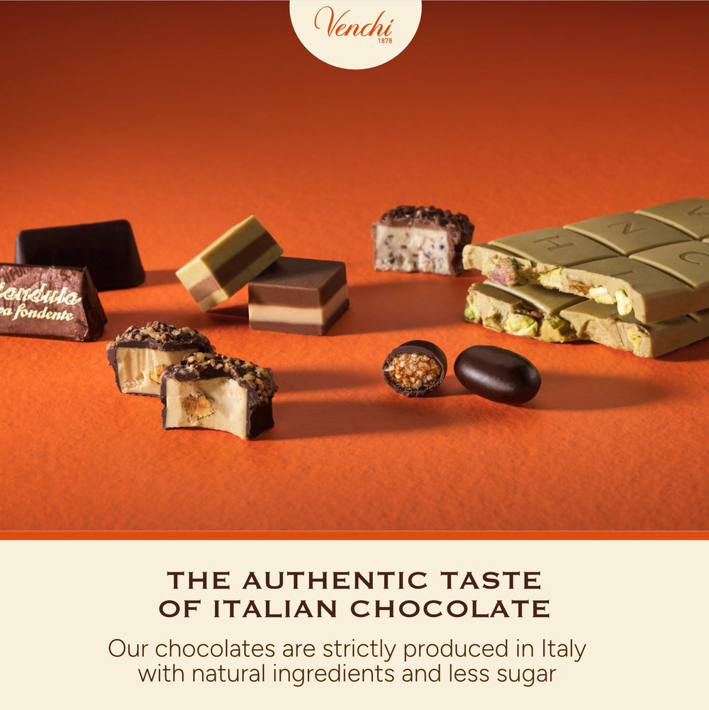 Tasting plate with assorted Venchi chocolates inviting pampered moments.
