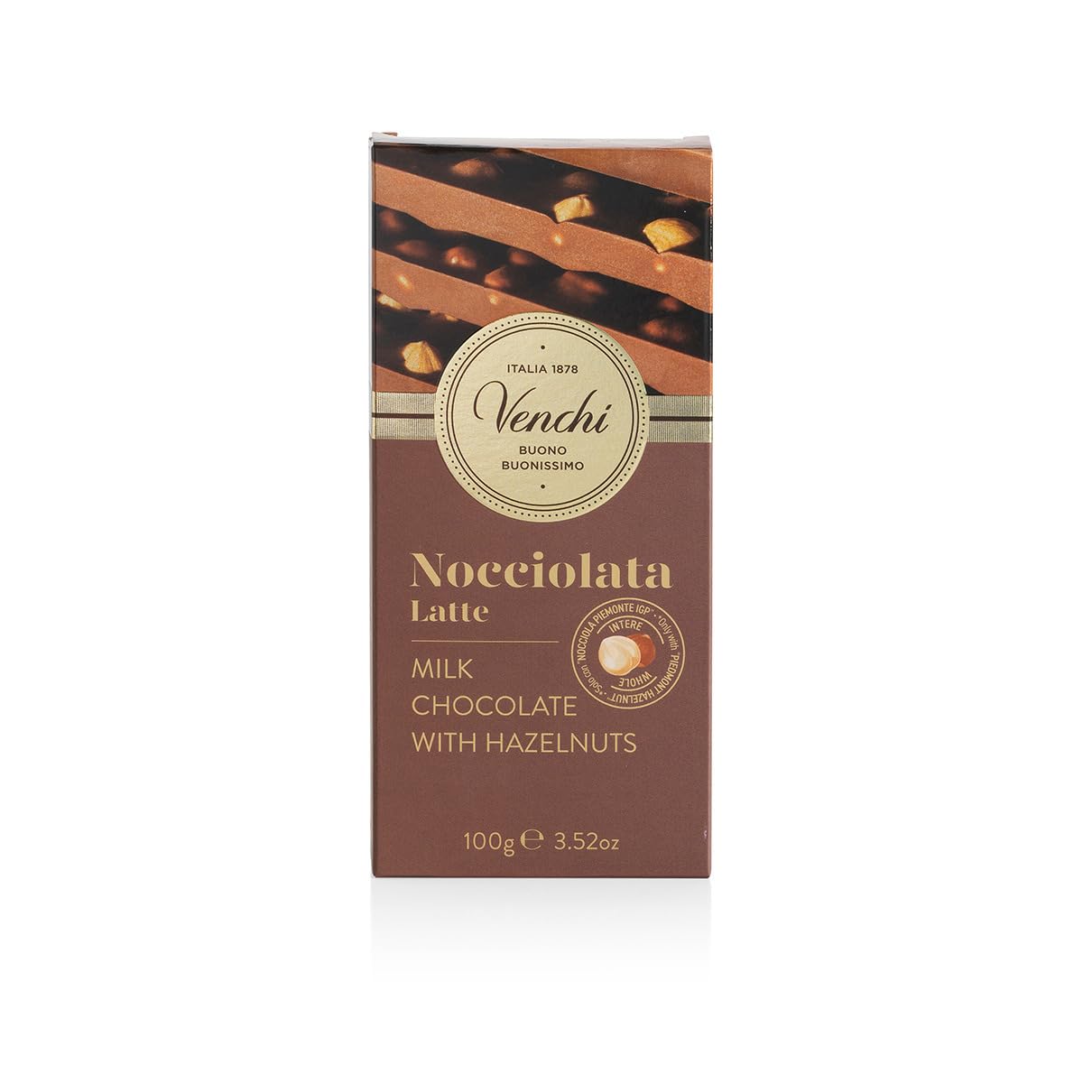 Venchi Nocciolata freshness-wrapped bar preserves flavor for everyday snacking.