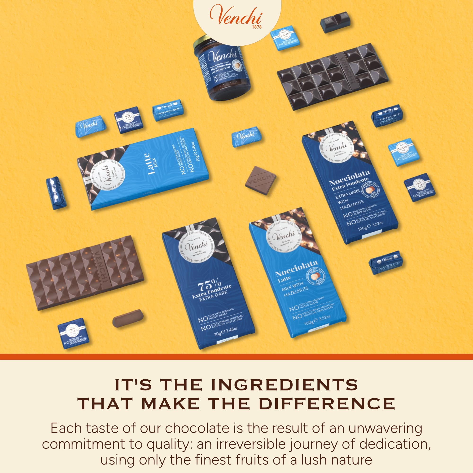 Venchi nutrition label helps compare cocoa quality and sugar content