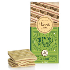 Venchi Pistachio Cremino Bar full view shows three creamy layers