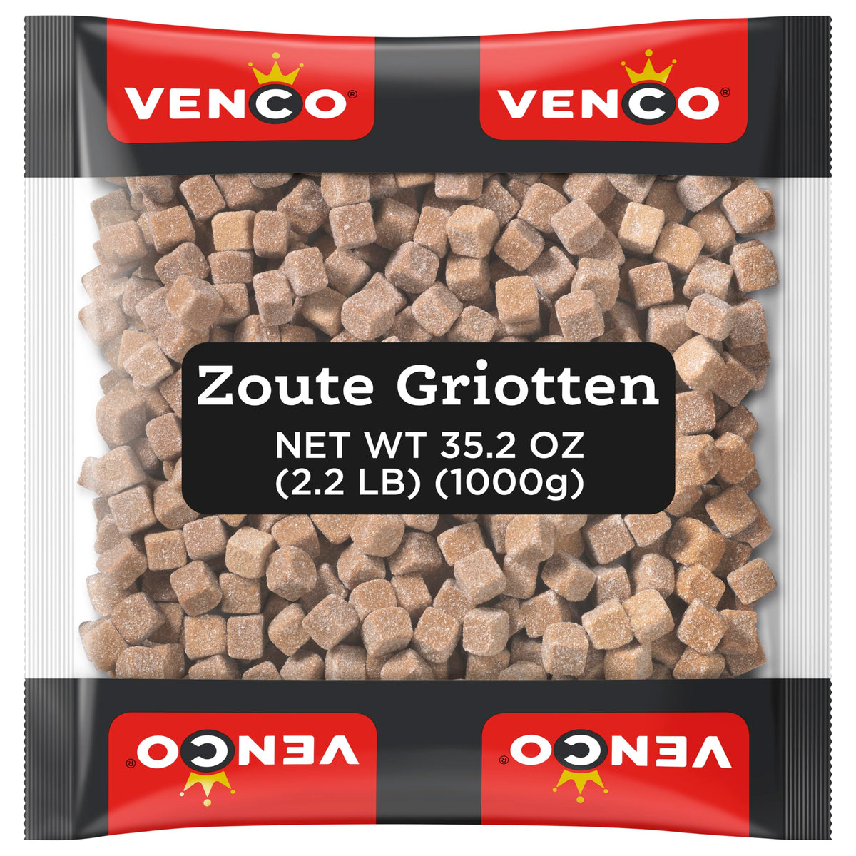 Venco Griotten salty licorice squares with sugar coating, perfect for sharing.