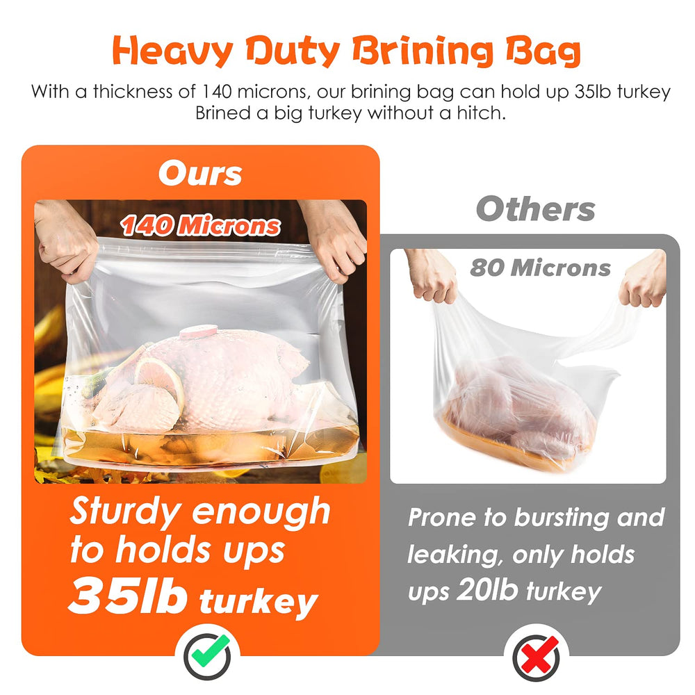 Venrothy heavy-duty brine bag 140 microns resists tearing during brining