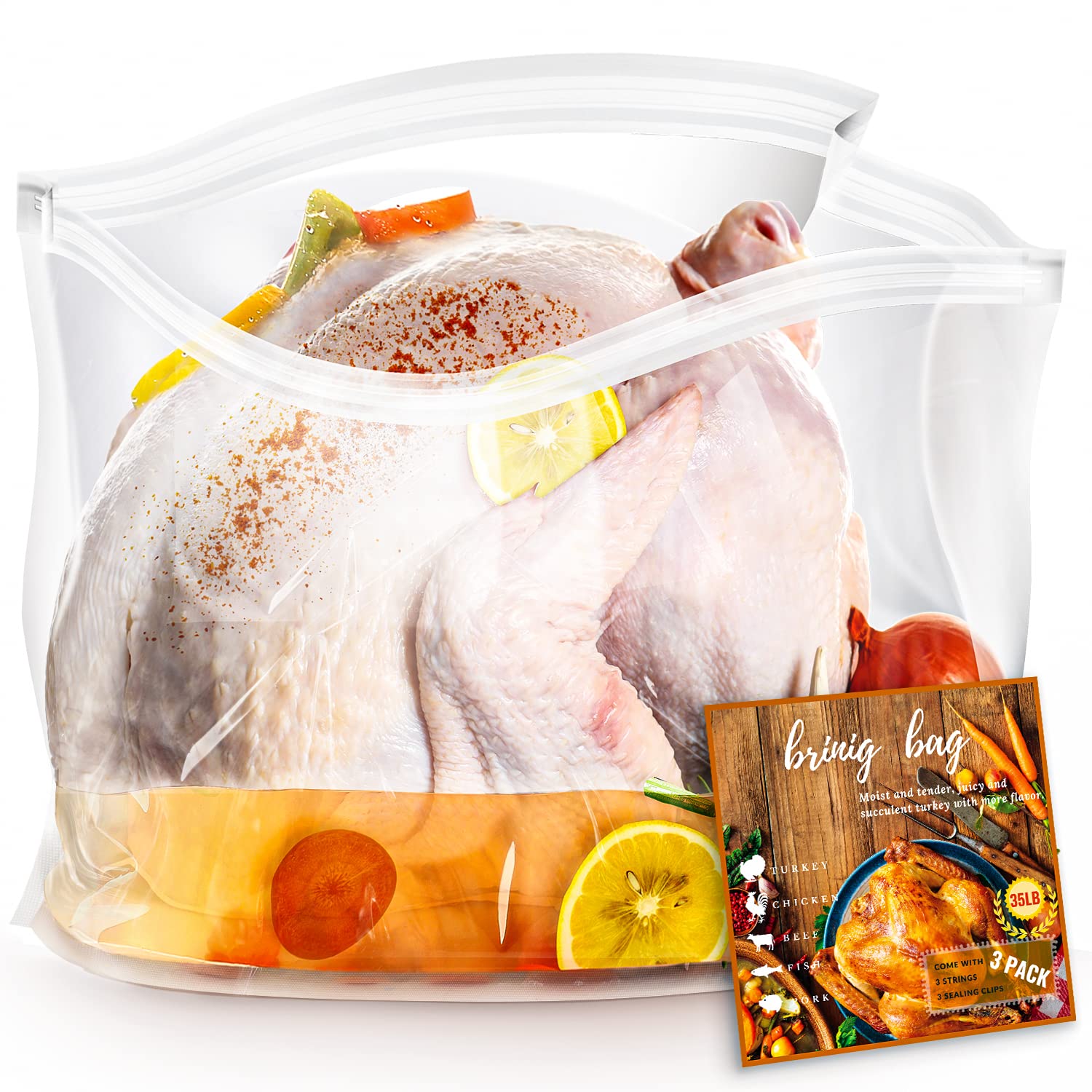 Venrothy turkey brine bag 26x22 ready for brining large poultry