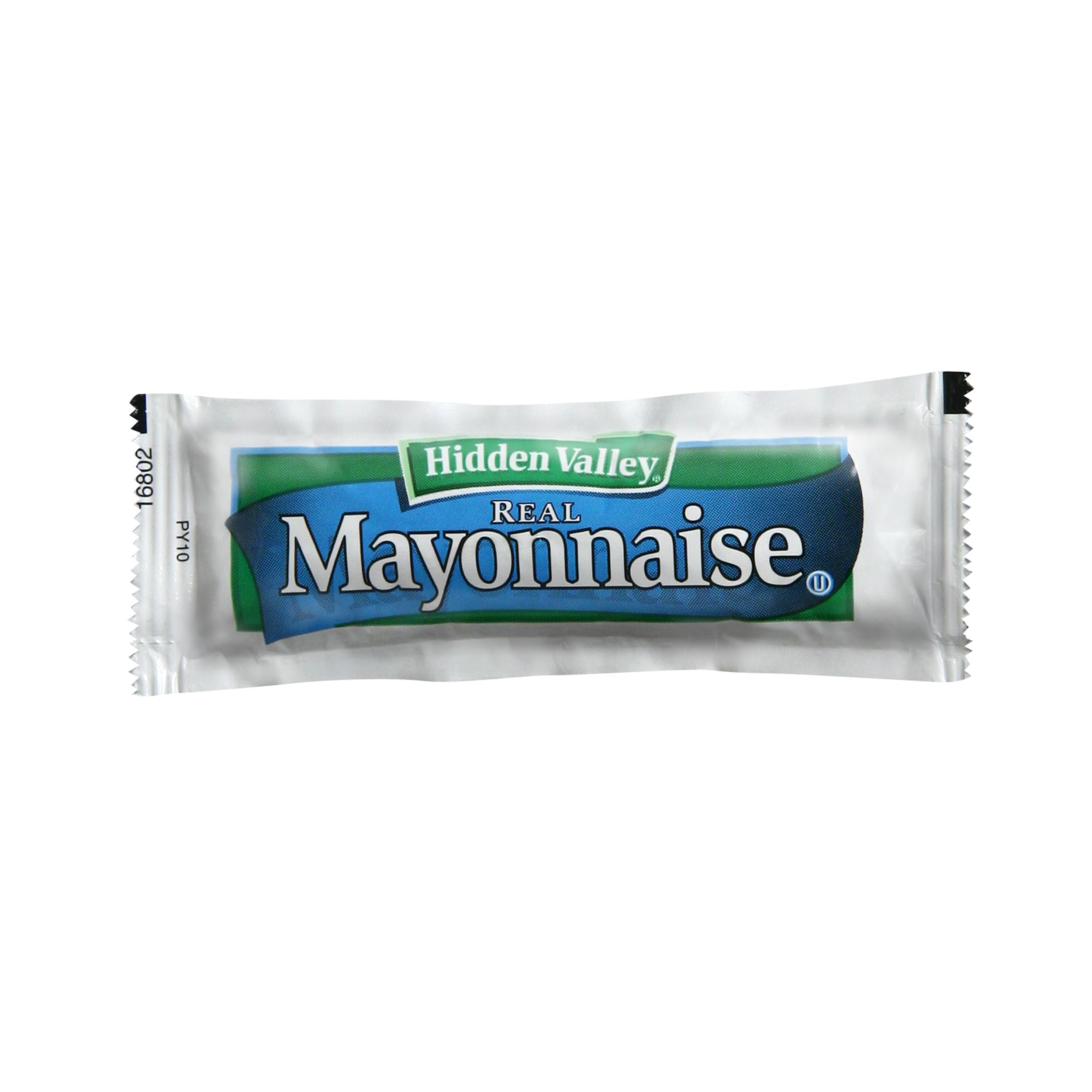 Close-up of Ventura Foods Hidden Valley Real Mayonnaise 12g packet highlighting creamy texture