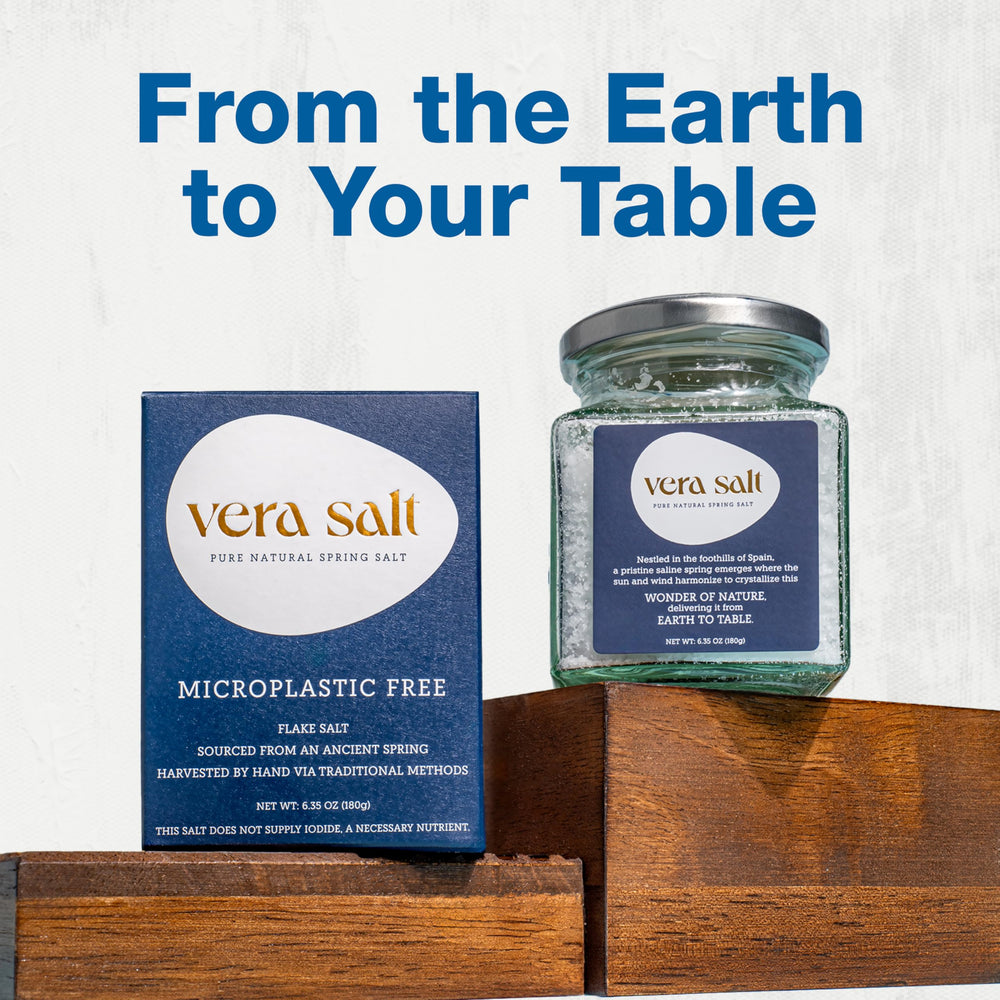 VERA SALT glass jar packaging avoids plastic contact from source to shelf.