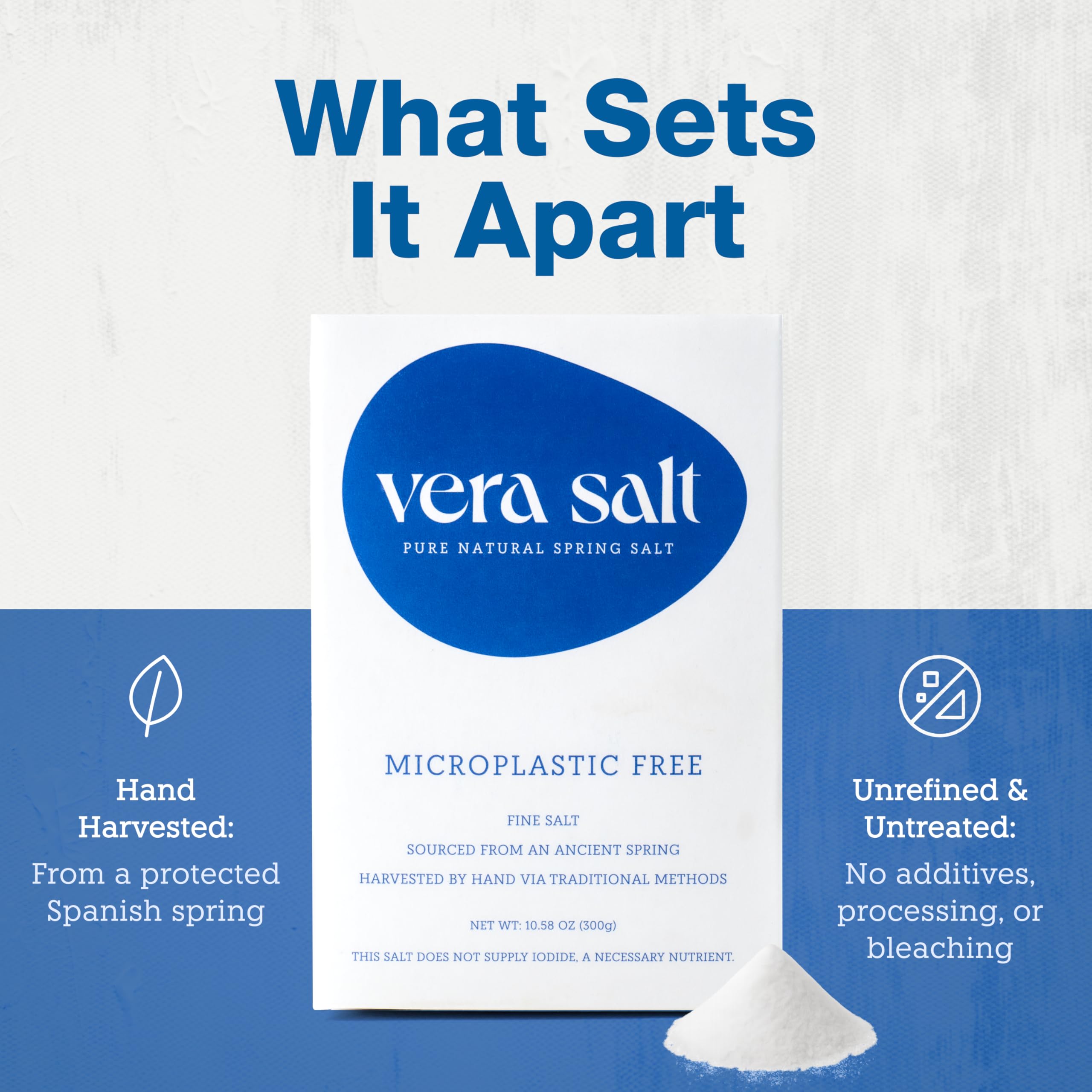 VERA SALT natural minerals visible in close-up crystals, enhancing flavor naturally.