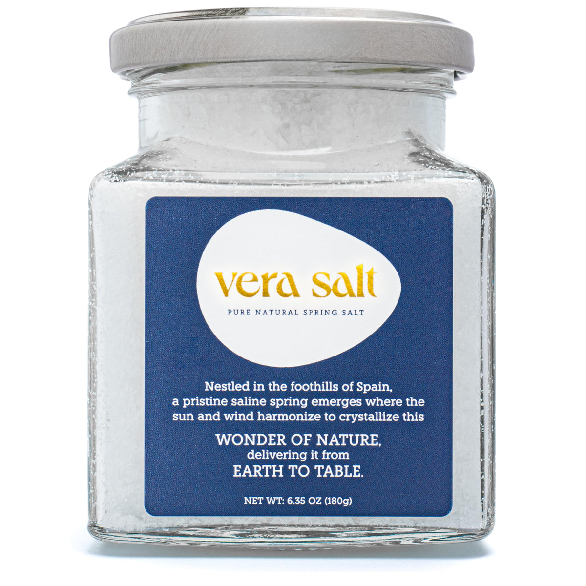 VERA SALT spring flake jar – finishing salt with delicate texture for refined dishes.