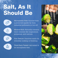 VERA SALT ultra-fine crystals enable precise pinches for all recipes.