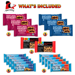Veratify gift of 66 snack bars highlighting variety and freshness