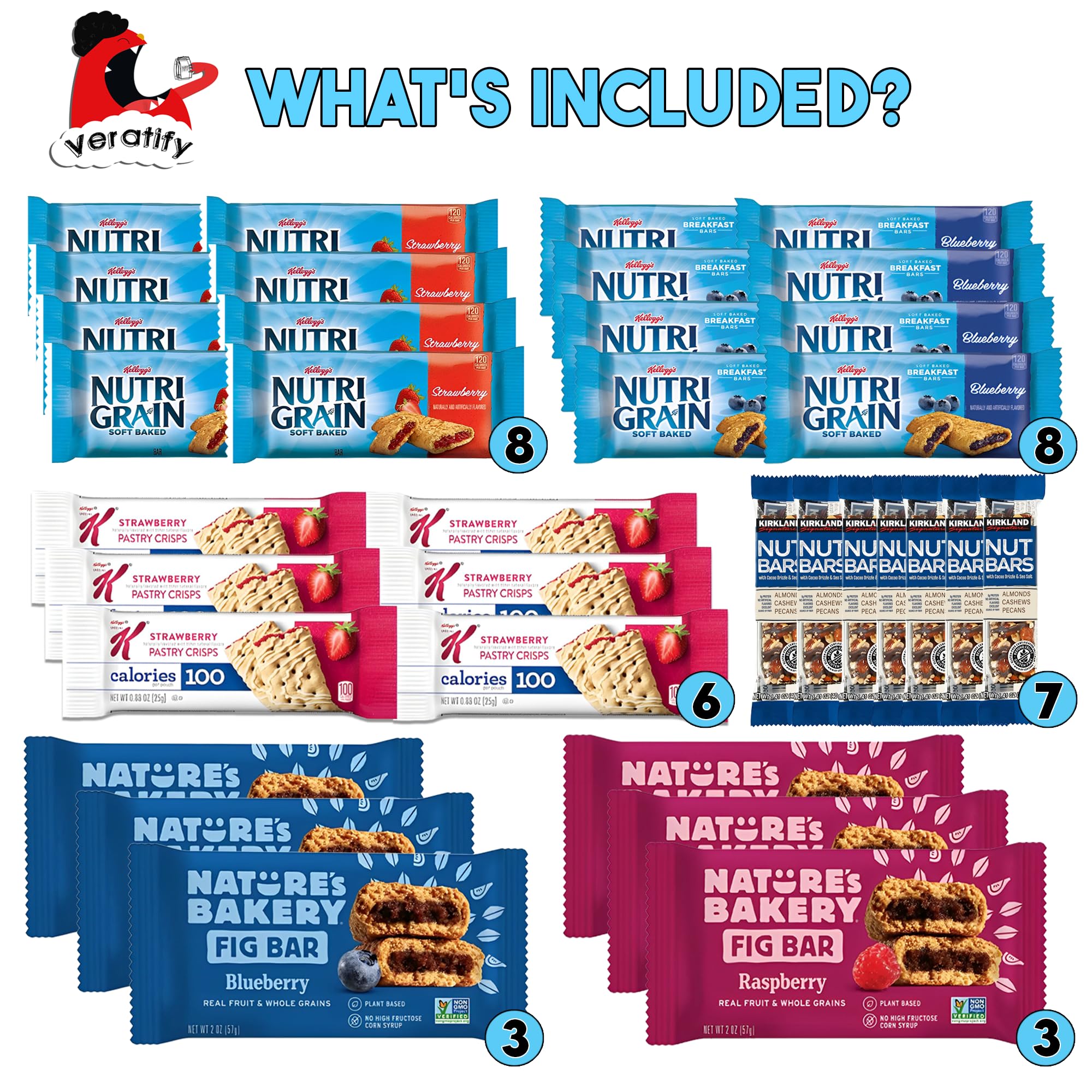 Veratify mixed bars variety pack highlights diverse flavors for office breaks or travel