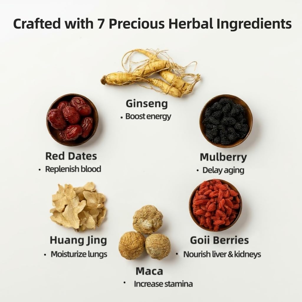 VerdantStrand Herbal ingredients include goji and red dates.