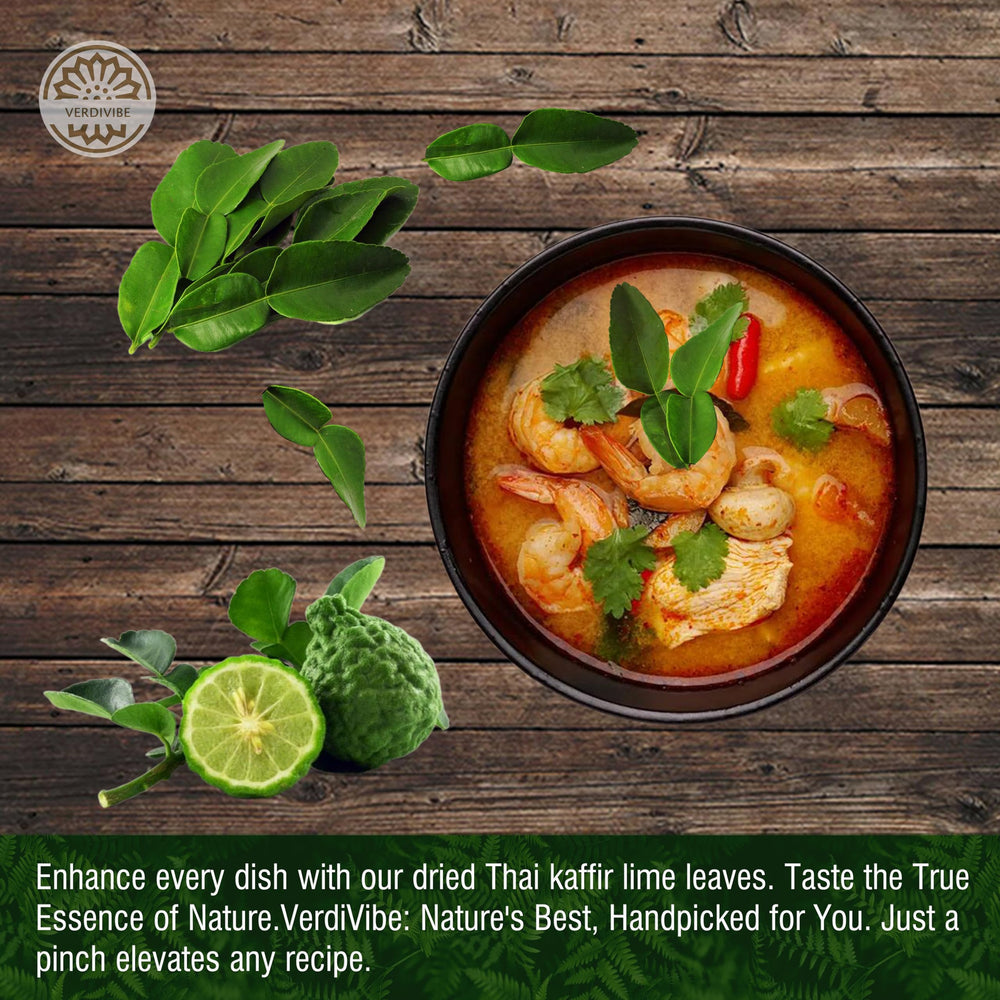 Verdivibe kaffir lime leaves in broth or soup for bright aroma.