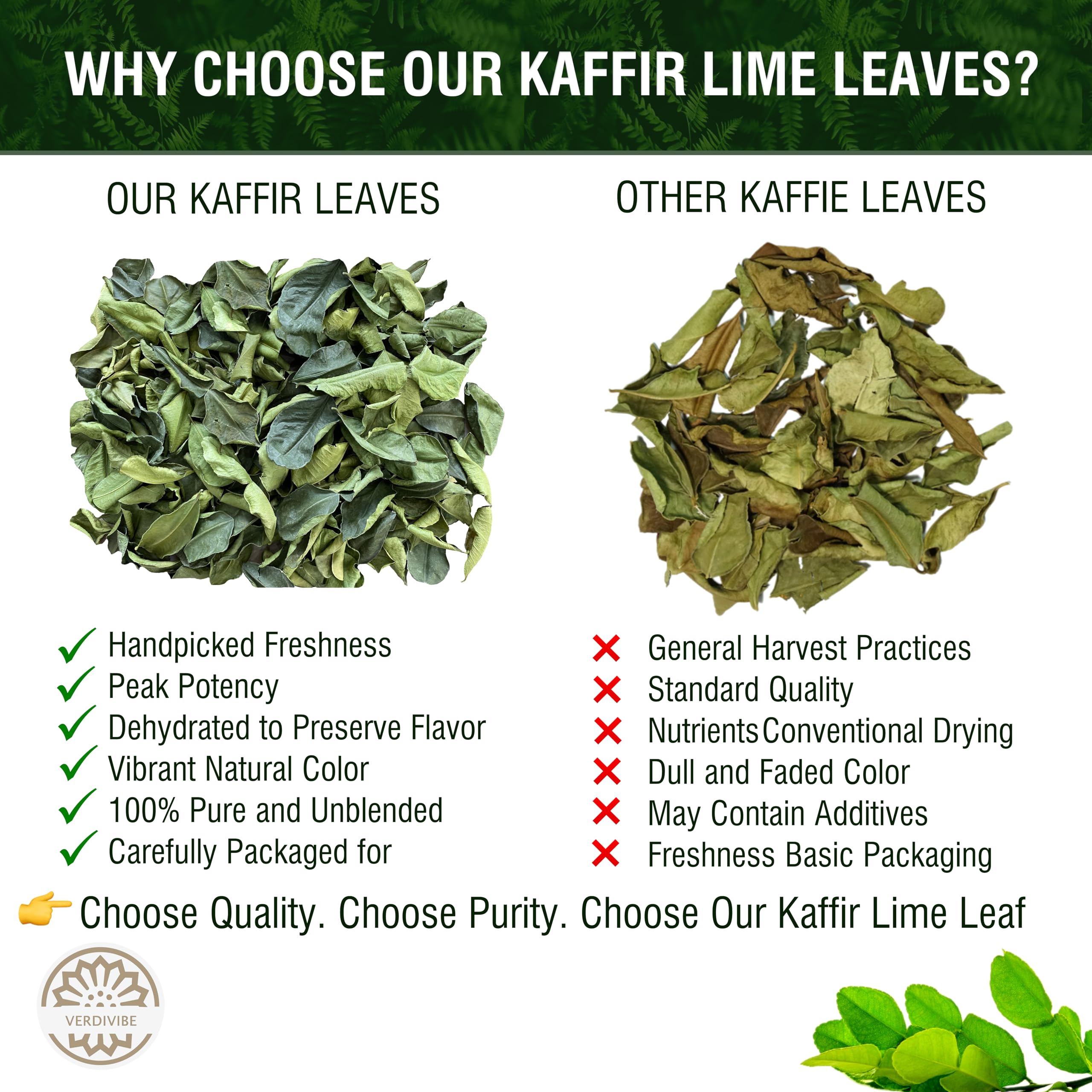 Verdivibe kaffir lime leaves close-up aroma emphasizes vibrant citrus scent.