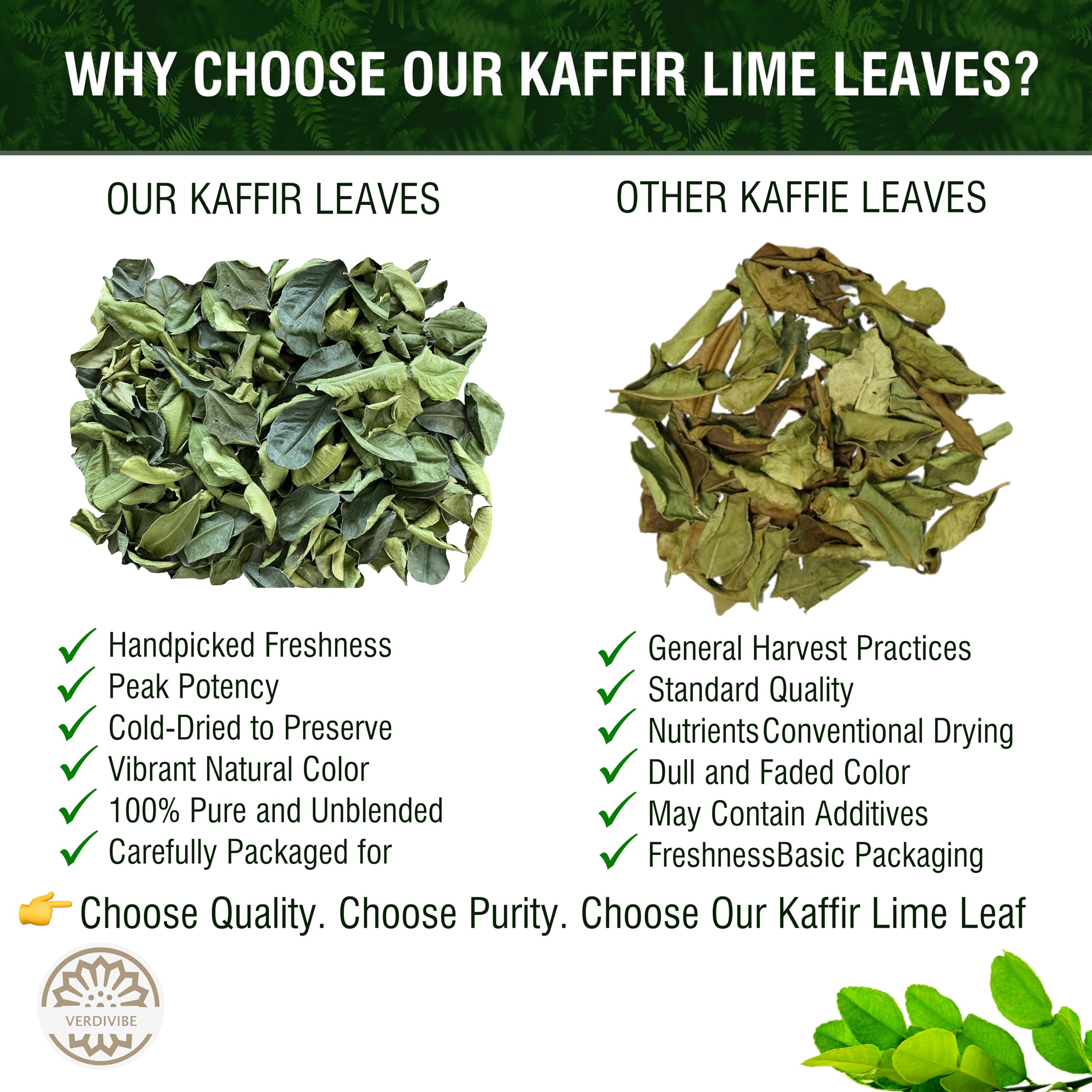 VERDIVIBE kaffir lime leaves close-up texture for culinary aroma