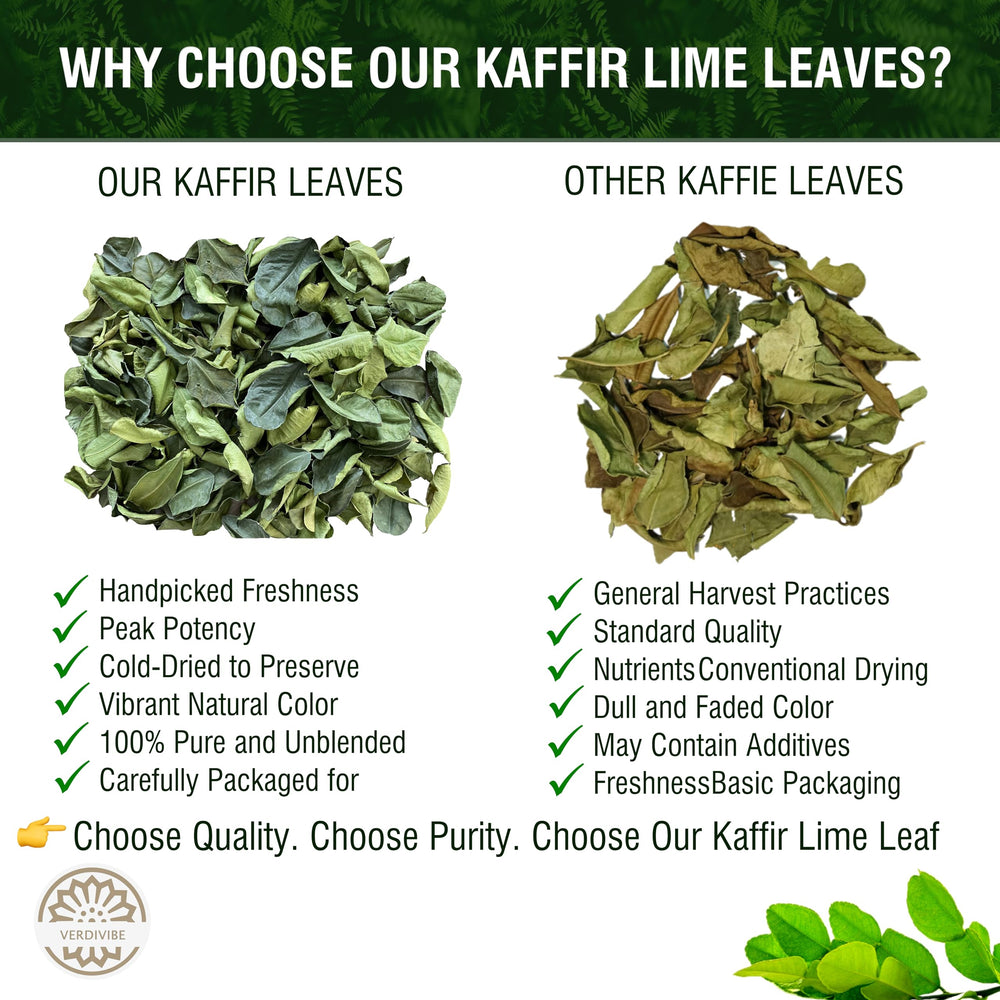 VERDIVIBE kaffir lime leaves close-up texture for culinary aroma