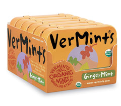 Vermints GingerMint travel tin for on-the-go fresh breath.
