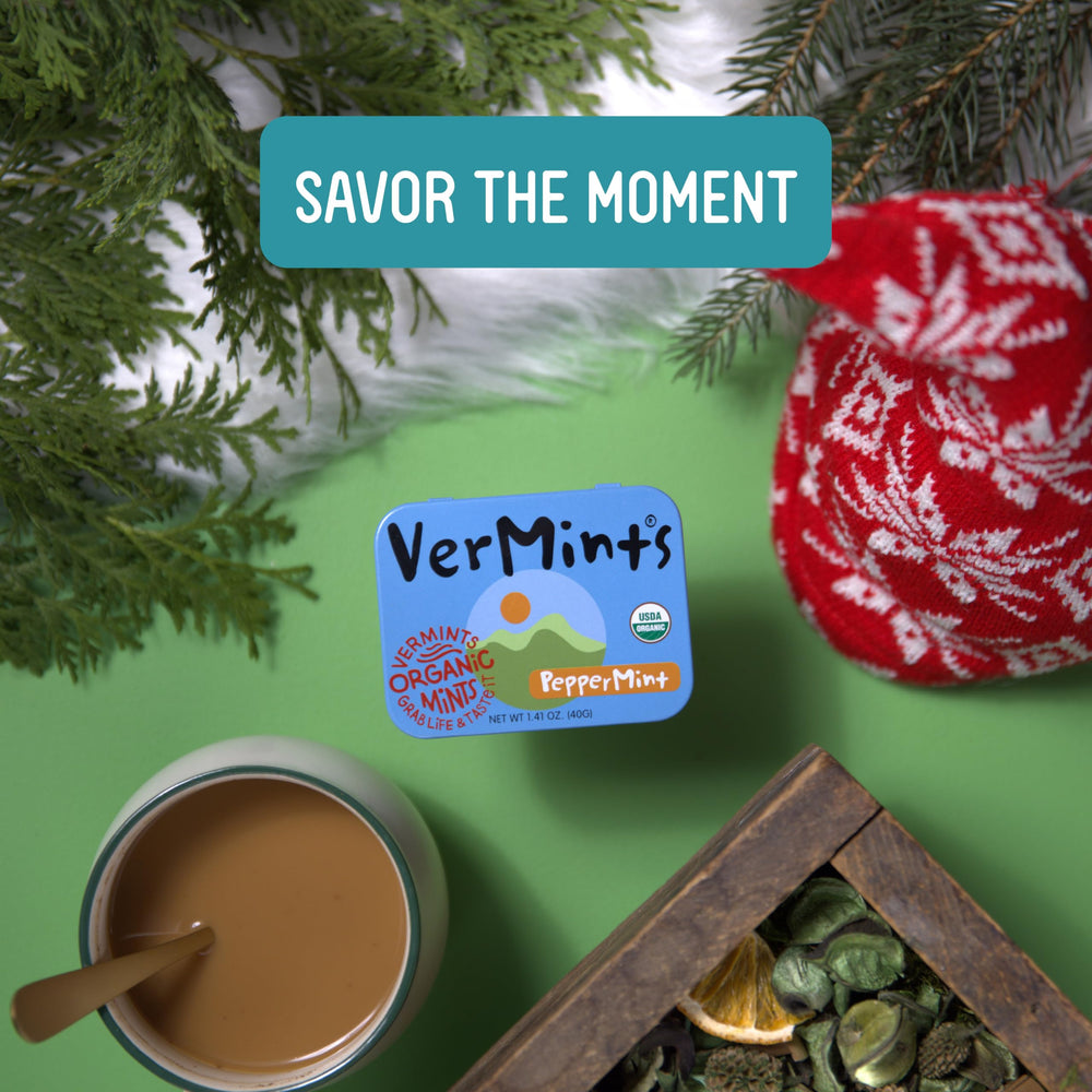 VerMints on-the-go tin fits in pocket for quick breath refresh.