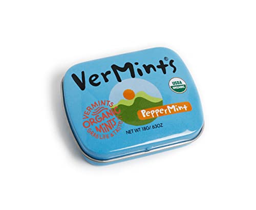 Vermints peppermint candy close-up showing crisp, refreshing flavor.