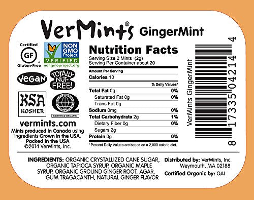 VerMints GingerMint with real ginger flavor delivers a zesty aroma.