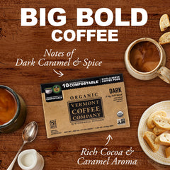 Freshly brewed Vermont dark roast cup from K-Cup pods