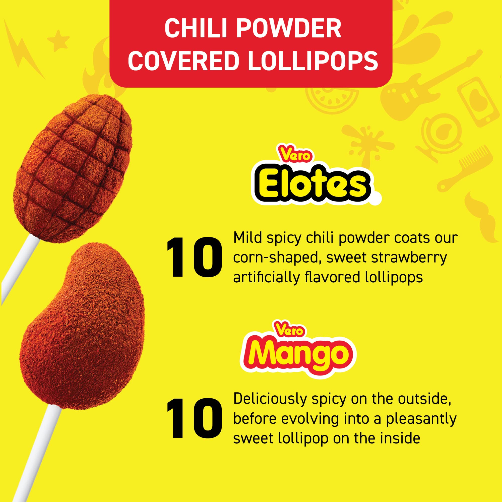 Vero Banda Fuego Trabalenguas lollipop with chili for bold flavor