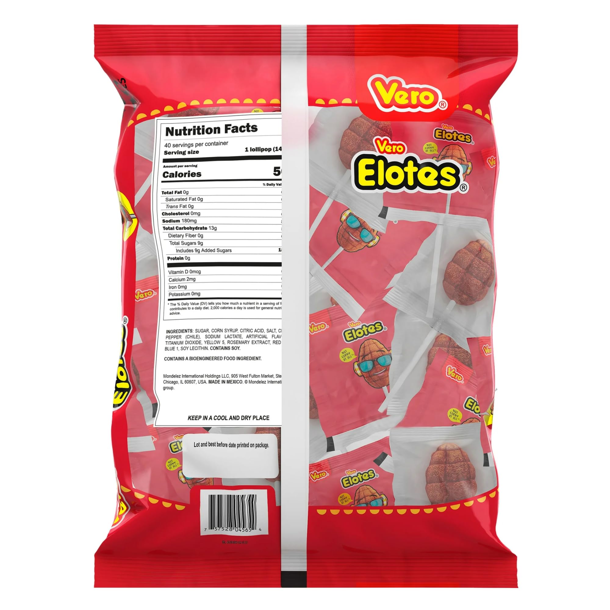 Vero Elotes candy corn shaped wrapper, whimsical Mexican sweet.