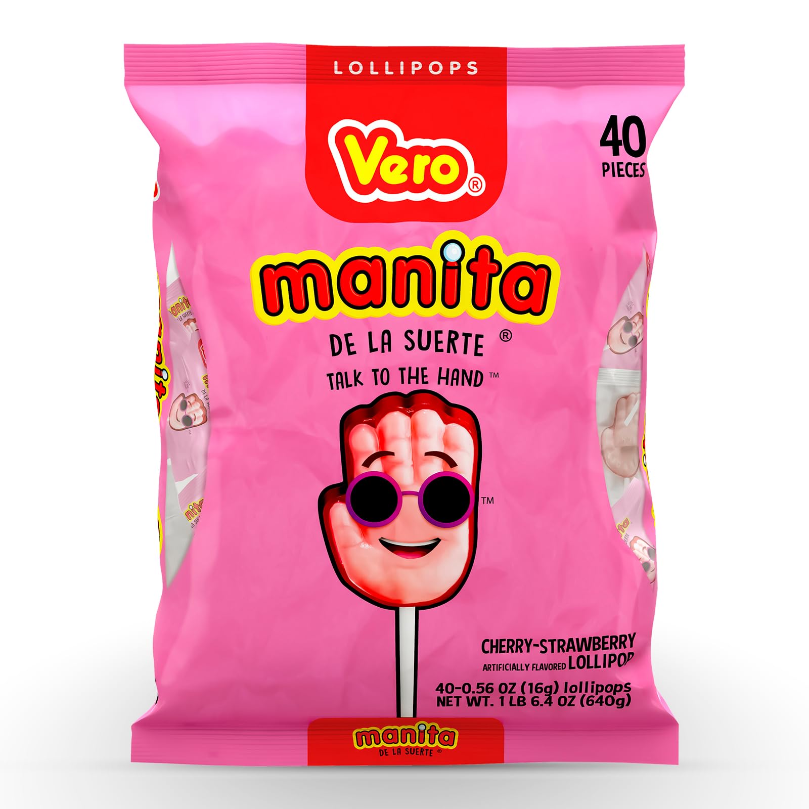 Vero Manita Paletas strawberry cherry bag close-up for sharing