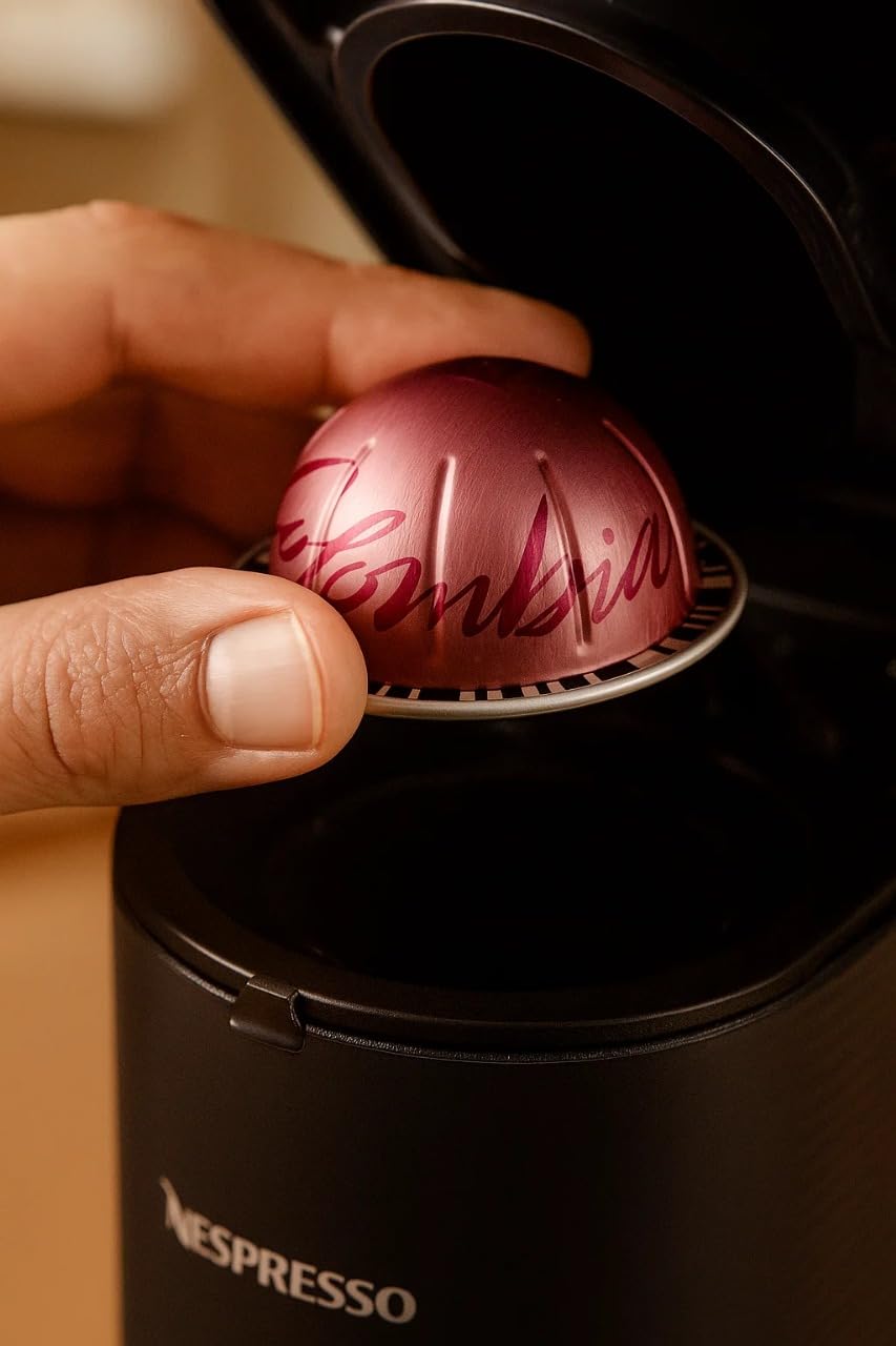 Vertuo coffee pods with recyclable aluminum packaging support eco-friendly daily coffee rituals.