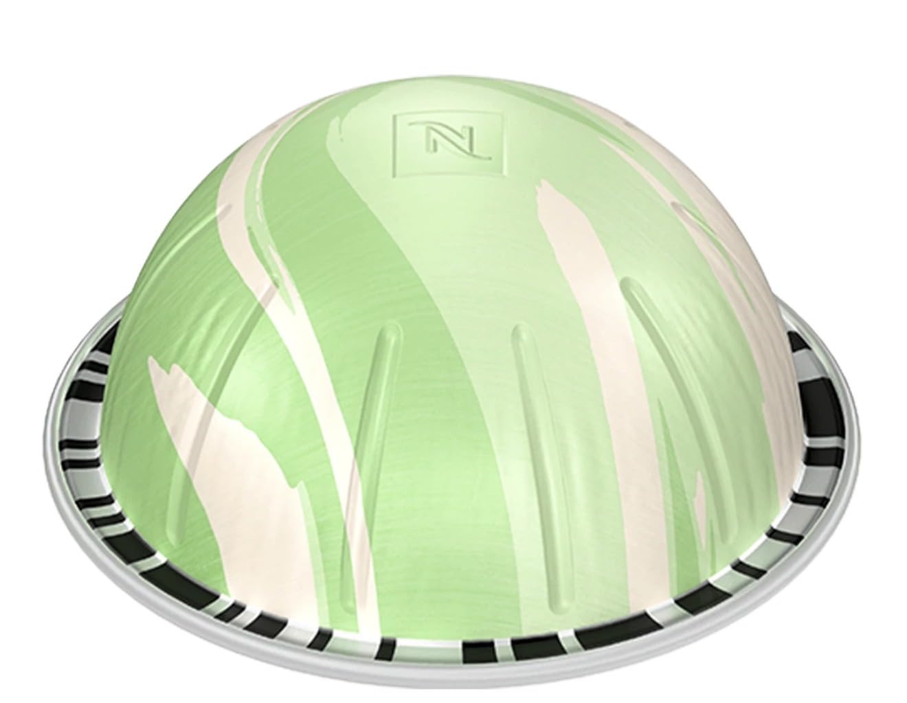 Vertuo pistachio-vanilla over-ice pods in sleeve, limited edition flavor for seasonal iced coffee.