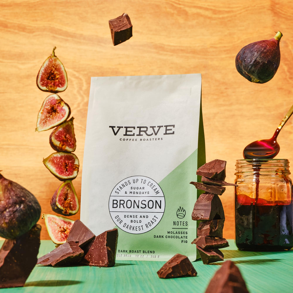 Verve Bronson Blend coffee beans close-up highlighting quality