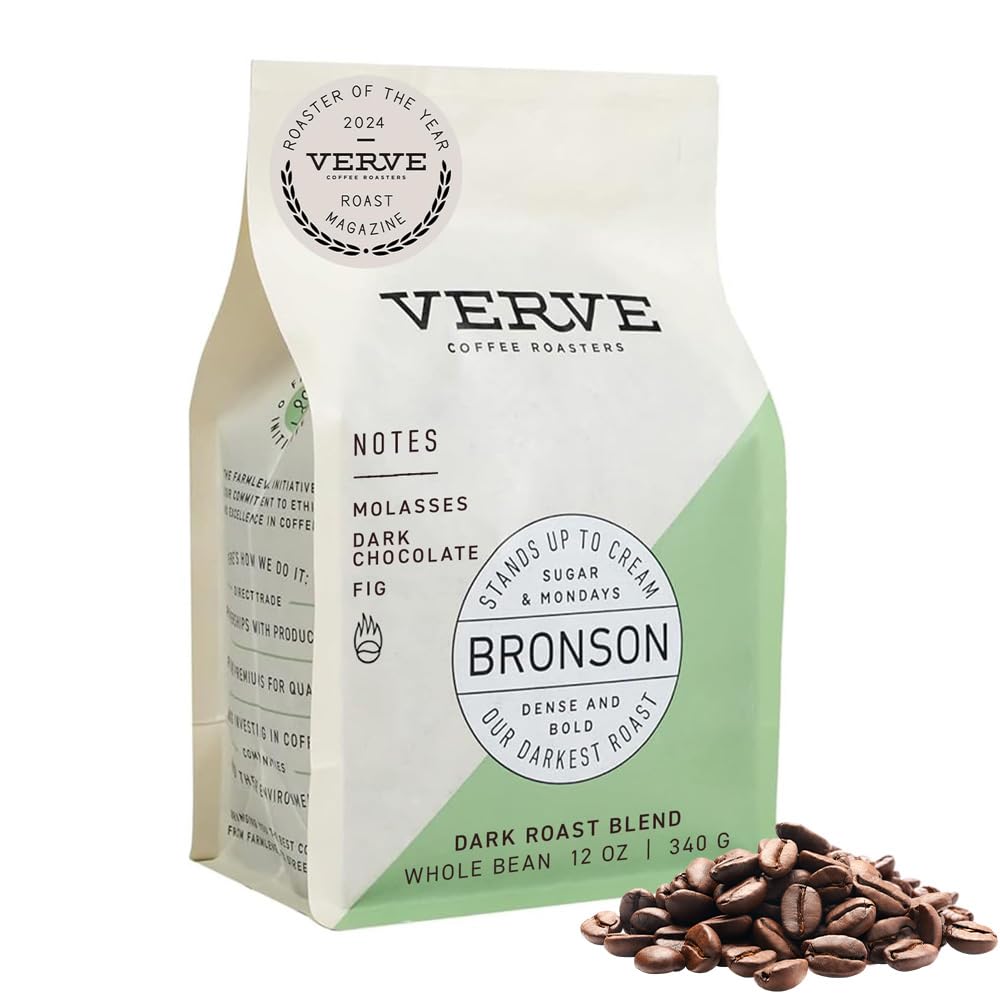 Verve Bronson Blend whole bean pouch keeps beans fresh for everyday brewing