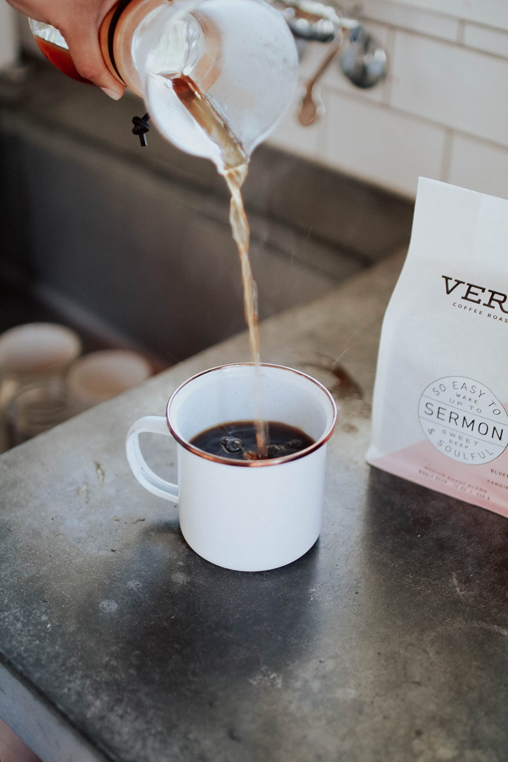 Verve Sermon Blend direct-trade sourcing scene; ethical origins support sustainable farming.