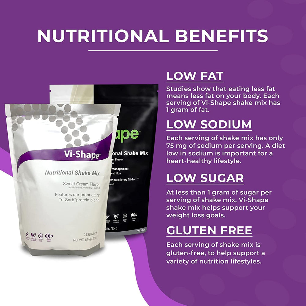 Vi Shape Original Sweet Cream nutrition label on the bag for quick reference