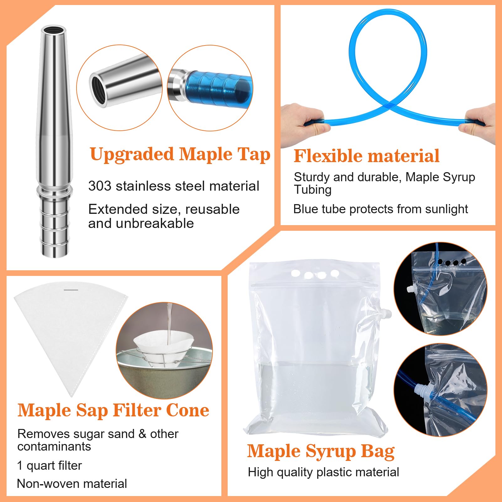 VICAMB 5L maple syrup collection bags hanging for sap capture