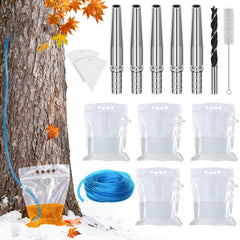 VICAMB stainless steel taps installed on a maple tree for sap collection