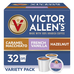 Victor Allen's Coffee variety pack 32 pods for Keurig brewers, convenient single-serve.