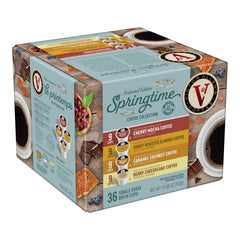 Victor Allen's Springtime Pack box of 36 pods for Keurig brewers, convenient for quick mornings