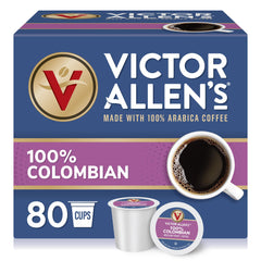 Victor Allen's Coffee 80-pod box on the counter for quick everyday caffeine.