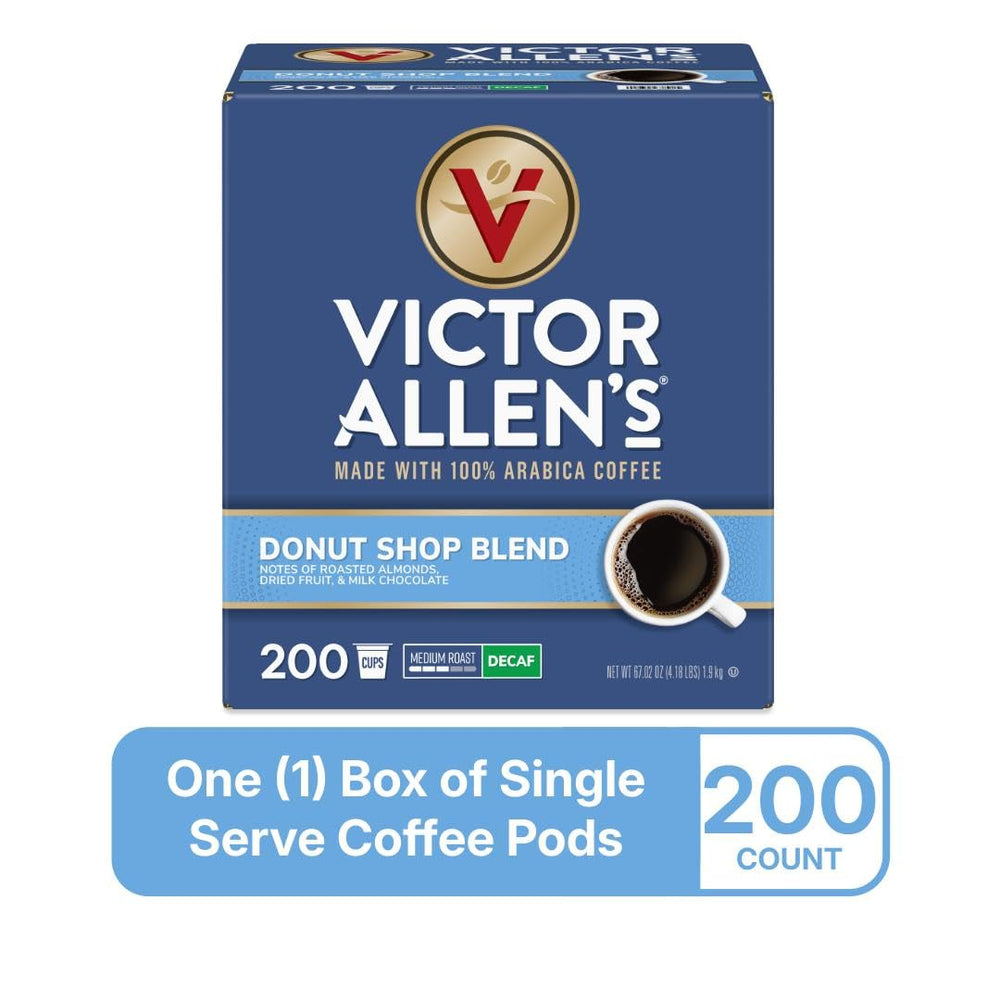 Victor Allen's Decaf Donut Shop Blend Arabica beans deliver smooth, balanced taste.
