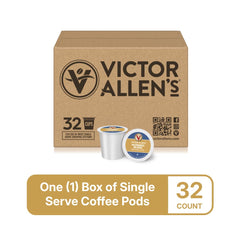 Victor Allen's Morning Blend pod in Keurig slot ready for a balanced, smooth cup.
