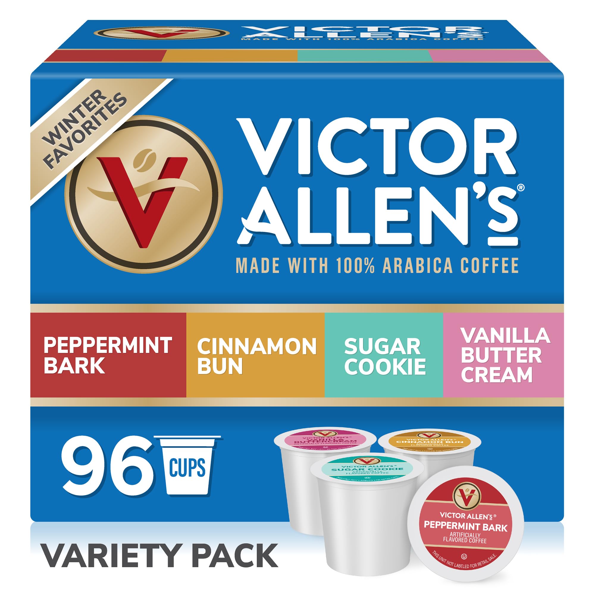 Victor Allen's Winter Wonderland Peppermint Bark pod for a refreshing, festive morning